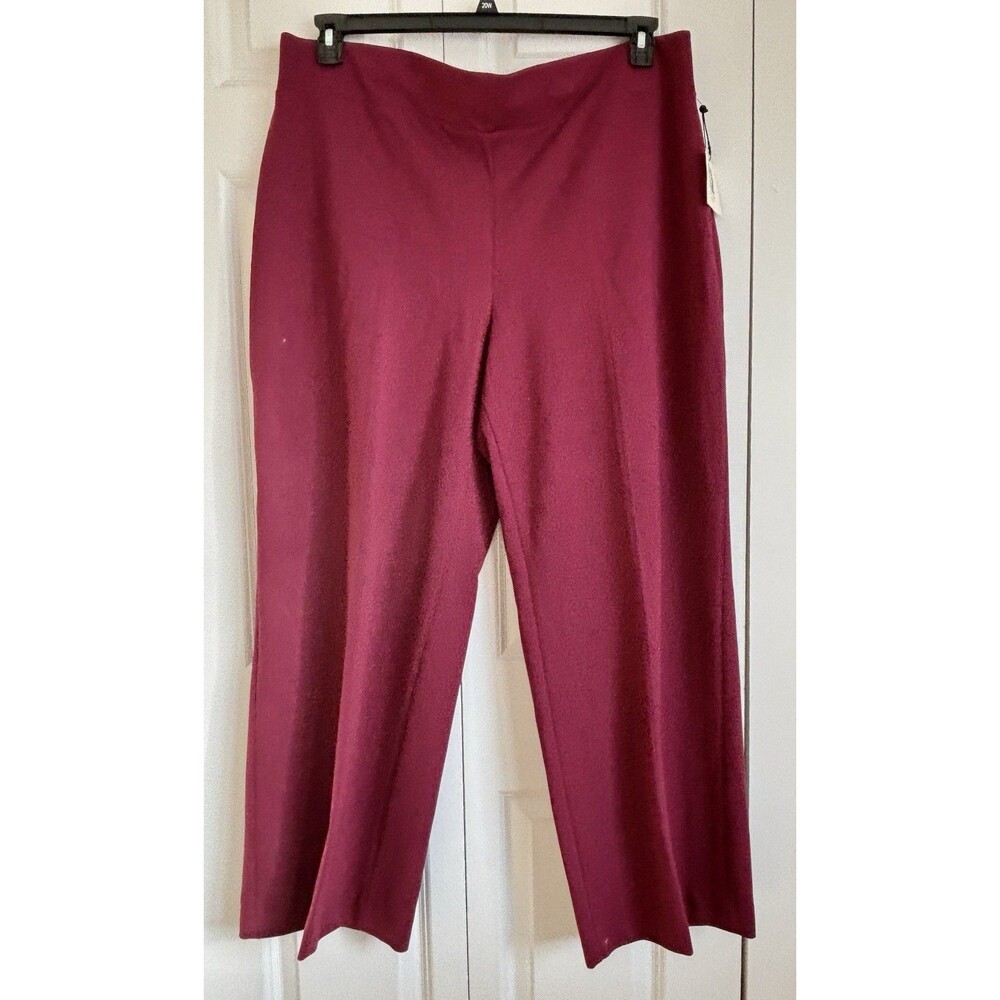 Anne Klein Women's Chianti Pull On Wide Leg Mid Rise Pants Plus Size 3X pointe